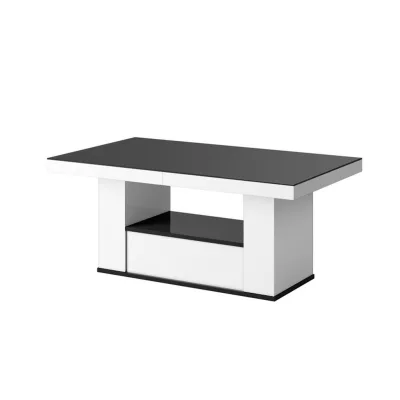 designimpex Couchtisch Schwarz Hochglanz, Weiß Hochglanz 120x54x75 cm