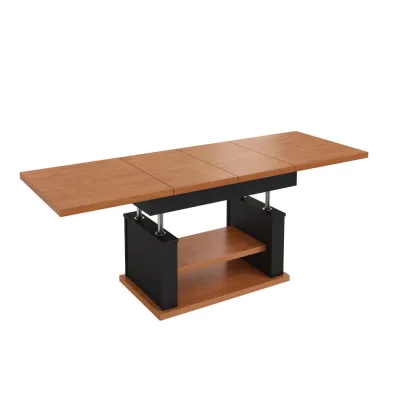 designimpex Couchtisch Schwarz, Kirschbaum 120x60x70 cm