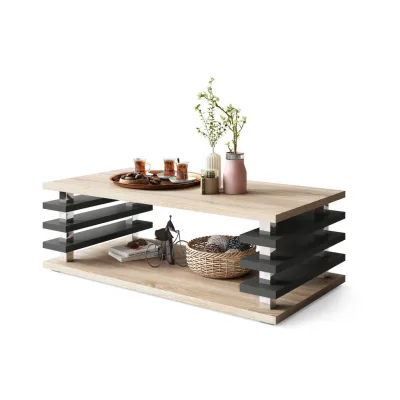 designimpex Couchtisch Sonoma Eiche, Anthrazit 120x40x60 cm