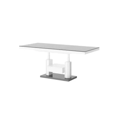 designimpex Couchtisch Weiß Hochglanz, Grau 120x56x75 cm