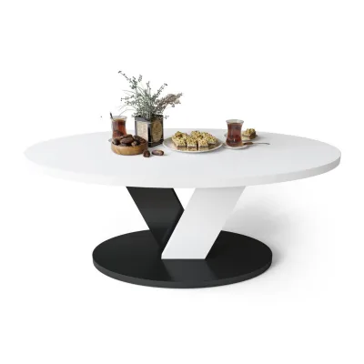 designimpex Couchtisch Weiß, Schwarz 110x45x60 cm