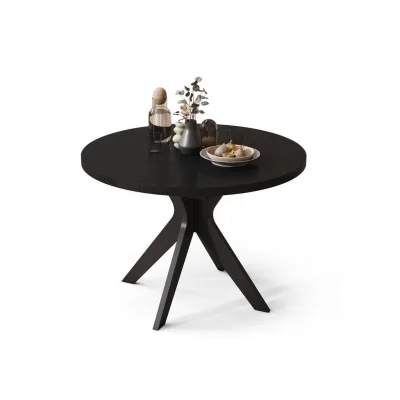 designimpex Esstisch Schwarz 110x77x110 cm