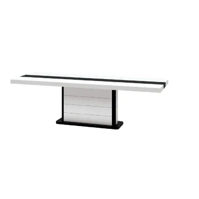 designimpex Esstisch Schwarz Hochglanz, Weiß Hochglanz 160x75x89 cm