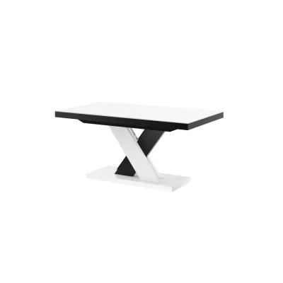 designimpex Esstisch Weiß Hochglanz, Schwarz Hochglanz 160x75x89 cm