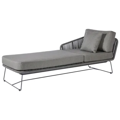 Diamond Garden Milos Daybed - links - Dark Grey - Rope-Dunkelgrau/Edelstahl Dunkelgrau/incl. Sitz- und Rückenkissen