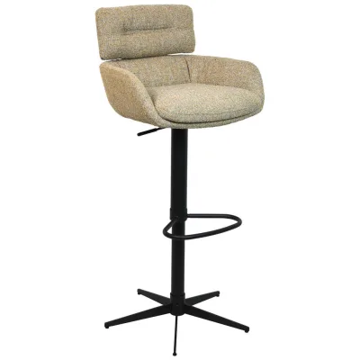 Dieter Knoll Barhocker Schwarz, Graubraun 54x99-116.5x52 cm