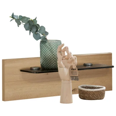 Dieter Knoll Nachtkommodenpaneel Grau, Eiche Bianco 60x20x12 cm