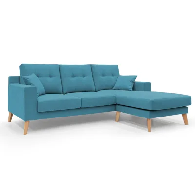 Divani.store Ecksofa Hellblau 237x91 cm