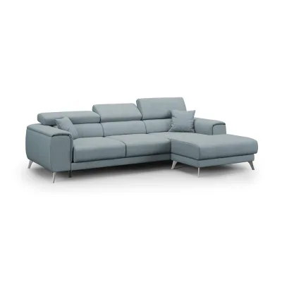 Divani.store Ecksofa Hellblau 260x102 cm