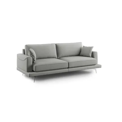 Divani.store Linearsofa Grau 218x88x93 cm