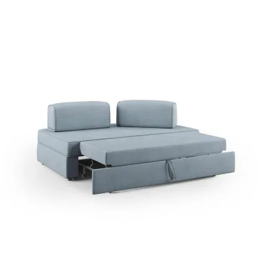 Divani.store Linearsofa Hellblau 160x42x105 cm
