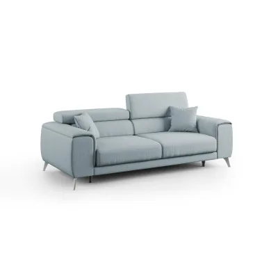 Divani.store Linearsofa Hellblau 215x73x102 cm