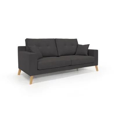 Divani.store Linearsofa Schwarz 206x95x91 cm