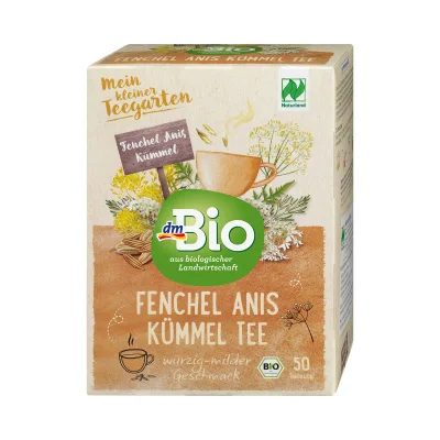 dmBio Kräutertee Fenchel, Anis &amp; Kümmel, 50 Beutel, 100 g