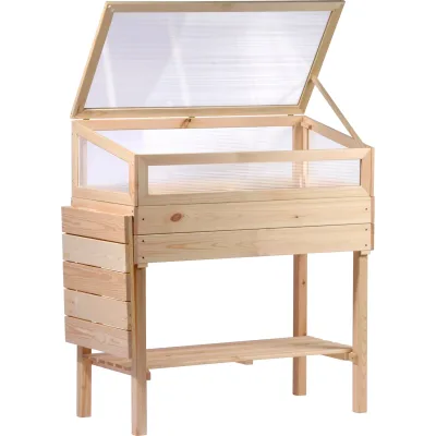 dobar Hochbeet mit Polycarbonat-Aufsatz und Ablagefläche
