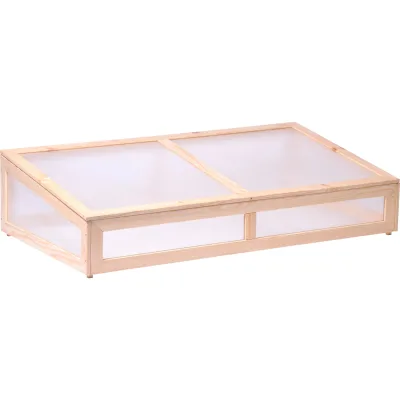 Frühbeet-Aufsatz für Hochbeete mit Holzrahmen und Polycarbonat-Wänden, 128 x 67 x 31,5 cm, Kiefer