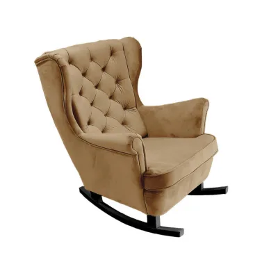 DomoHome Schaukelsessel Creme 81x102x95 cm