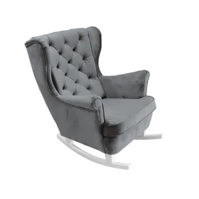 DomoHome Schaukelsessel Dunkelgrau 81x102x95 cm