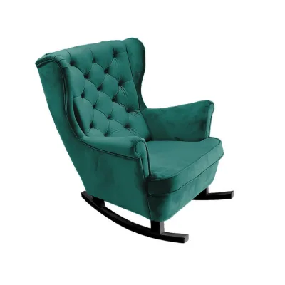 DomoHome Schaukelsessel Waldgrün 81x102x95 cm