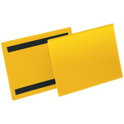 DURABLE Kennzeichnungstasche magnetisch gelb DIN A5 quer 50 Stück