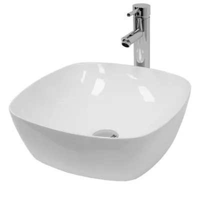 ECD-Germany Waschbecken Weiß 40.5x14x40.5 cm