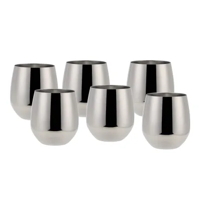 ECHTWERK Weinglas Set, 6-teilig, Edelstahl Weinkelche, 500 ml