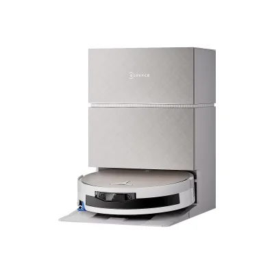 ECOVACS DEEBOT X12S Pro Omni silver Saugroboter mit Wischfunktion (27.000 Pa Saugkraft, 27 l/s Luftstrom, OZMO ROLLER 3.0, Constant Pressure Active Wash, ZeroTangle 4.0 Anti-Tangle, dToF-Navigation, AIVI 3D 4.0, Kamerafunktion)