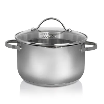 Fleischtopf 20 cm mit Ausguss Edelstahl