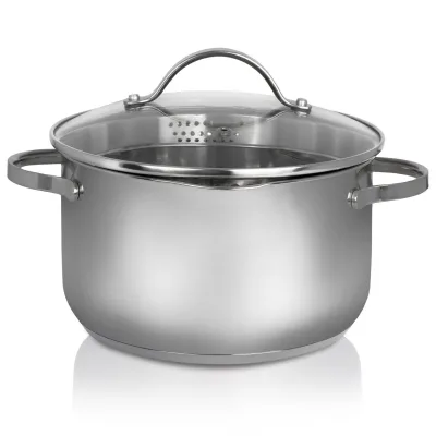 Fleischtopf 24 cm mit Ausguss Edelstahl