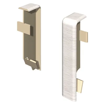 Egger Holzwerkstoffe Sockelleistenverbindungsstück Zwischenstück Weiß, Eiche 1.2x5.9x1.6 cm