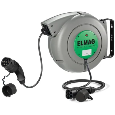ELMAG Autom. Kabelaufroller ZECA E-CAR ZS EV4162T 6 Meter, 5x2,5+1x0,5 mm² (11Kw), IP 42, 1 Stecker Typ 2