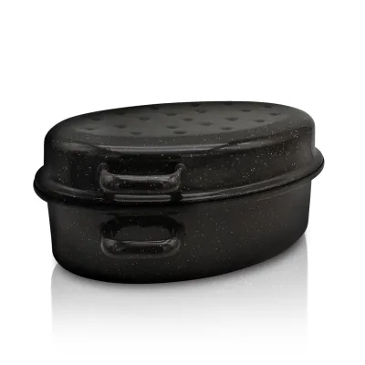 Gansbräter em. mit Tropfdeckel, 34 x 24,5 x 10 cm, Inh. 4,5 l