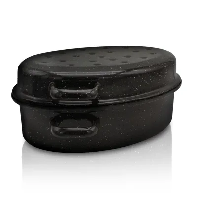 Gansbräter em. mit Tropfdeckel, 38 x 28 x 12,5 cm, Inh. 7 l