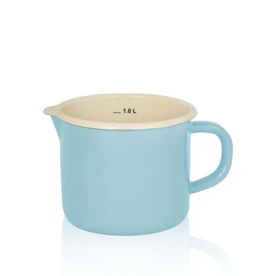 Emaille-Milchtopf mit Ausguss Serie SYLT, 12 cm