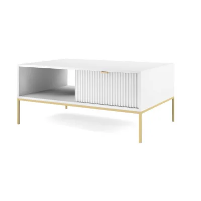 Emporius Couchtisch Weiß, Gold 104x46x68 cm