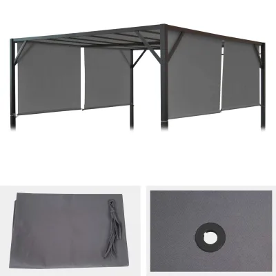 Ersatzbezug für Dach Pergola Pavillon Beja 4x4m ~ grau
