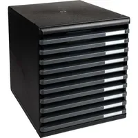 Exacompta Schubladenbox MODULO ECOBlack 10 Schubladen offen DIN A4+ schwarz