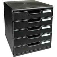 Exacompta Schubladenbox MODULO ECOBlack 5 Schubladen geschlossen DIN A4+ schwarz