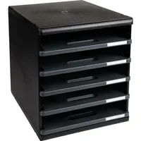 Exacompta Schubladenbox MODULO ECOBlack 5 Schubladen offen DIN A4+ schwarz