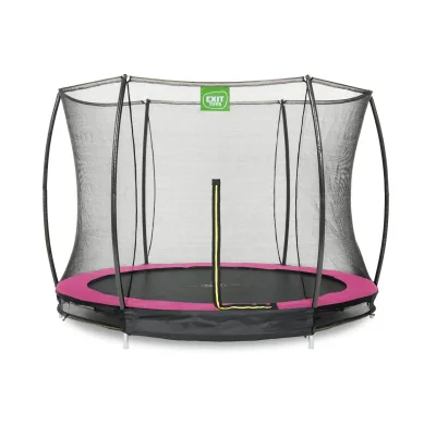 EXIT Silhouette Bodentrampolin ø305cm mit Sicherheitsnetz - rosa