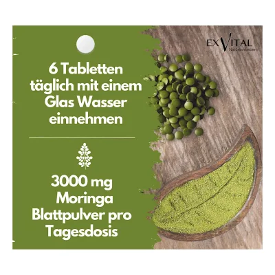 EXVital® BIO Moringa Tabletten, 3000mg Moringa Oleifera, 180 Tabletten