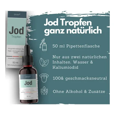 EXVital® Jod Tropfen, hochdosiertes Kaliumiodid, 50 ml