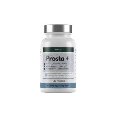 EXVital® Prosta+ Kapseln mit Sägepalmen-, Kürbiskernextrakt & Zink, 180 Kapseln