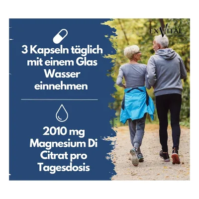 EXVital® Tri-Magnesium Dicitrat, hochkonzentriert, 180 Kapseln