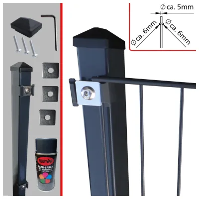 Fa-Bausysteme Doppelstabzaun Anthrazit  6-5-6 Plättchen 830 mm 2,5 m