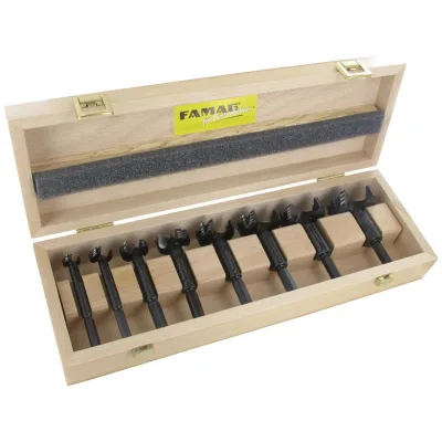 Famag Forstnerbohrer Set WS Bormax, 8-teilig, Holzbohrer 15-35 mm, Länge 90 mm