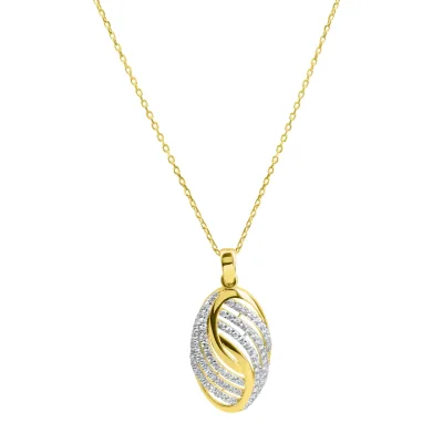 Fascination by Ellen K. Anhänger mit Kette 585/- Gelbgold bicolor Zirkonia