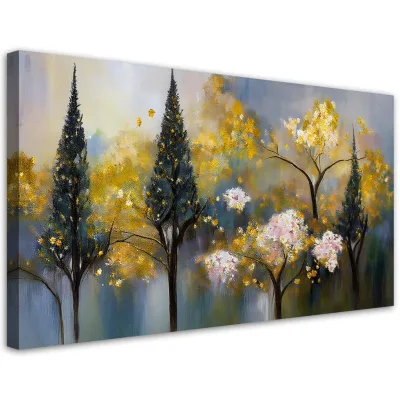 Feeby Leinwandbild Gold 120x60 cm