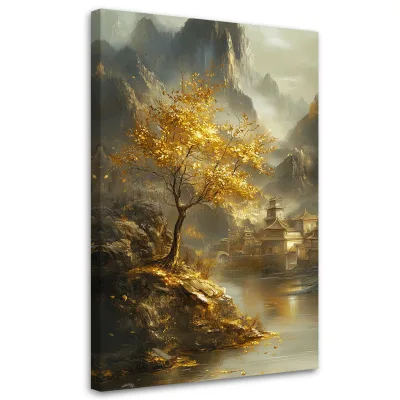 Feeby Leinwandbild Gold 60x90 cm