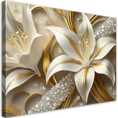 Feeby Leinwandbild Gold 90x60 cm